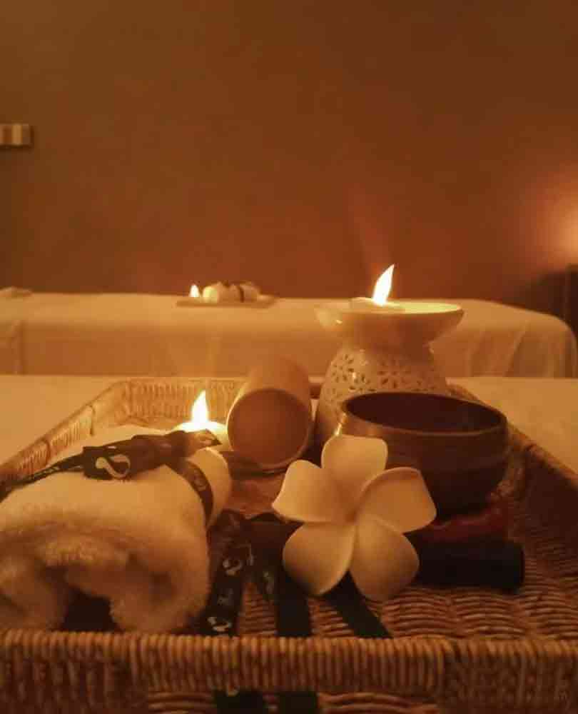 Massage room with candle light ambiance in Shanghai spa